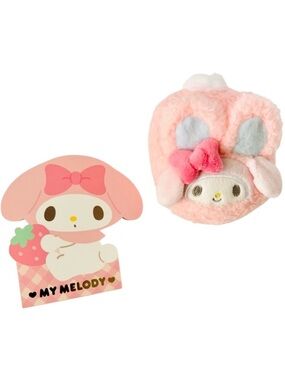 Sanrio My Melody NEW Mini Plush Charm Pouch + Memo Pad Bundle Japan